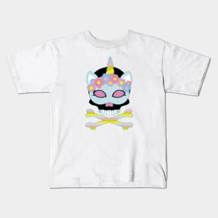 Unicorn Skull and Crossbones Kids T-Shirt